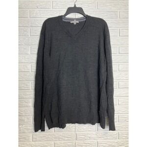 Smartwool merino wool blend v-neck sweater charcoal gray men's size XXL winter